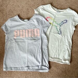 Puma White and Pink Short Sleeve Tees Casual Comfort